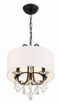 Crystorama Othello 3 Light Matte Black Mini Chandelier