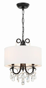Crystorama Othello 3 Light Matte Black Mini Chandelier