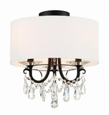 Crystorama Othello 3 Light Matte Black Semi Flush Mount