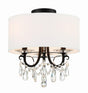 Crystorama Othello 3 Light Matte Black Semi Flush Mount