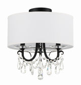 Crystorama Othello 3 Light Matte Black Semi Flush Mount