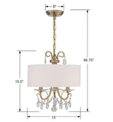 Crystorama Othello 3 Light Vibrant Gold Mini Chandelier