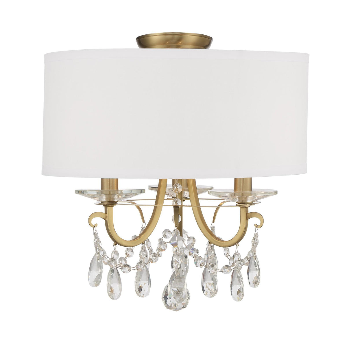 Crystorama Othello 3 Light Vibrant Gold Semi Flush Mount