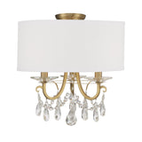 Crystorama Othello 3 Light Vibrant Gold Semi Flush Mount