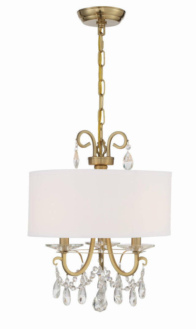 Crystorama Othello 3 Light Spectra Crystal Vibrant Gold Mini Chandelier