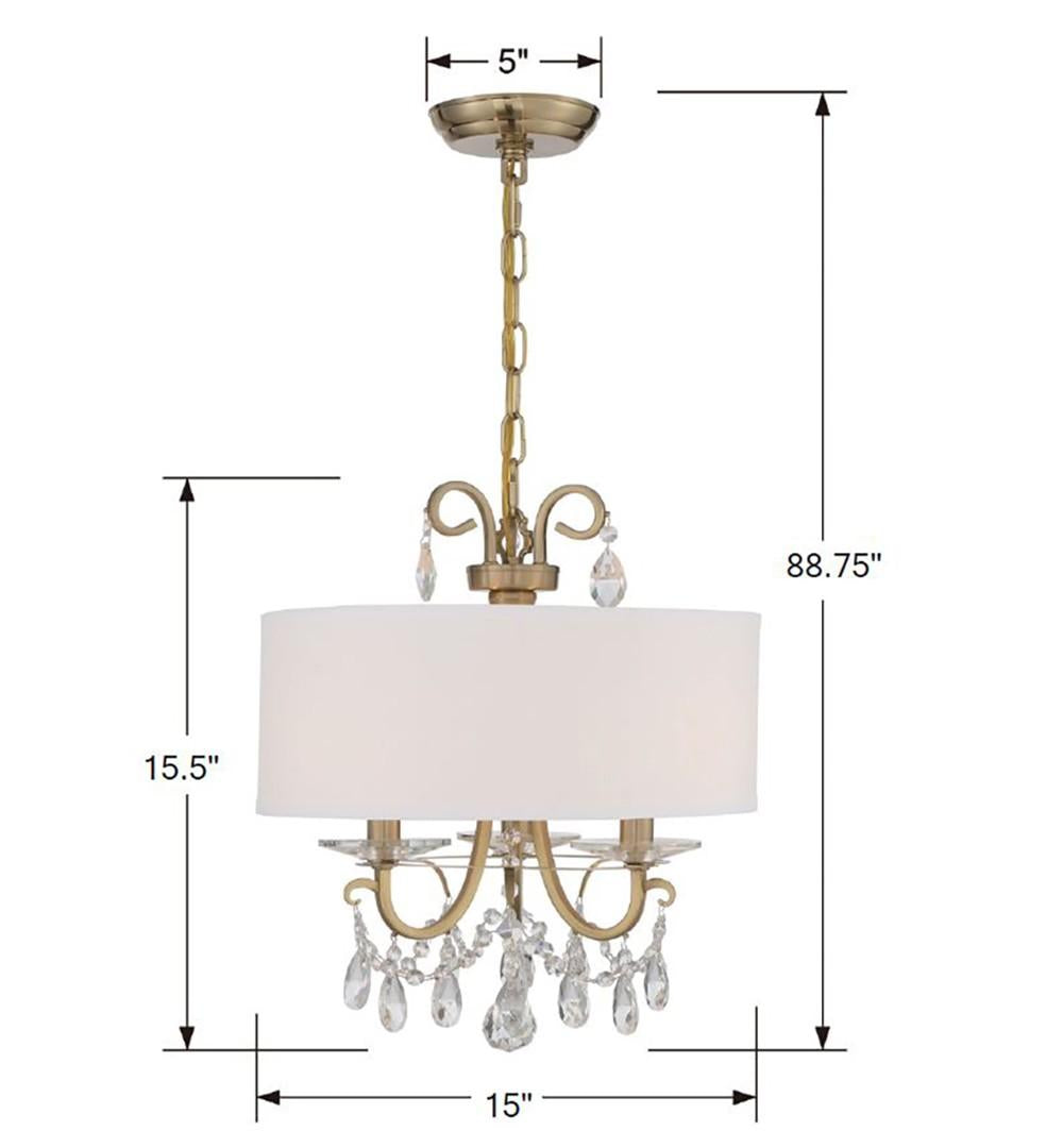 Crystorama Othello 3 Light Spectra Crystal Vibrant Gold Mini Chandelier