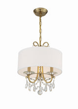 Crystorama Othello 3 Light Spectra Crystal Vibrant Gold Mini Chandelier