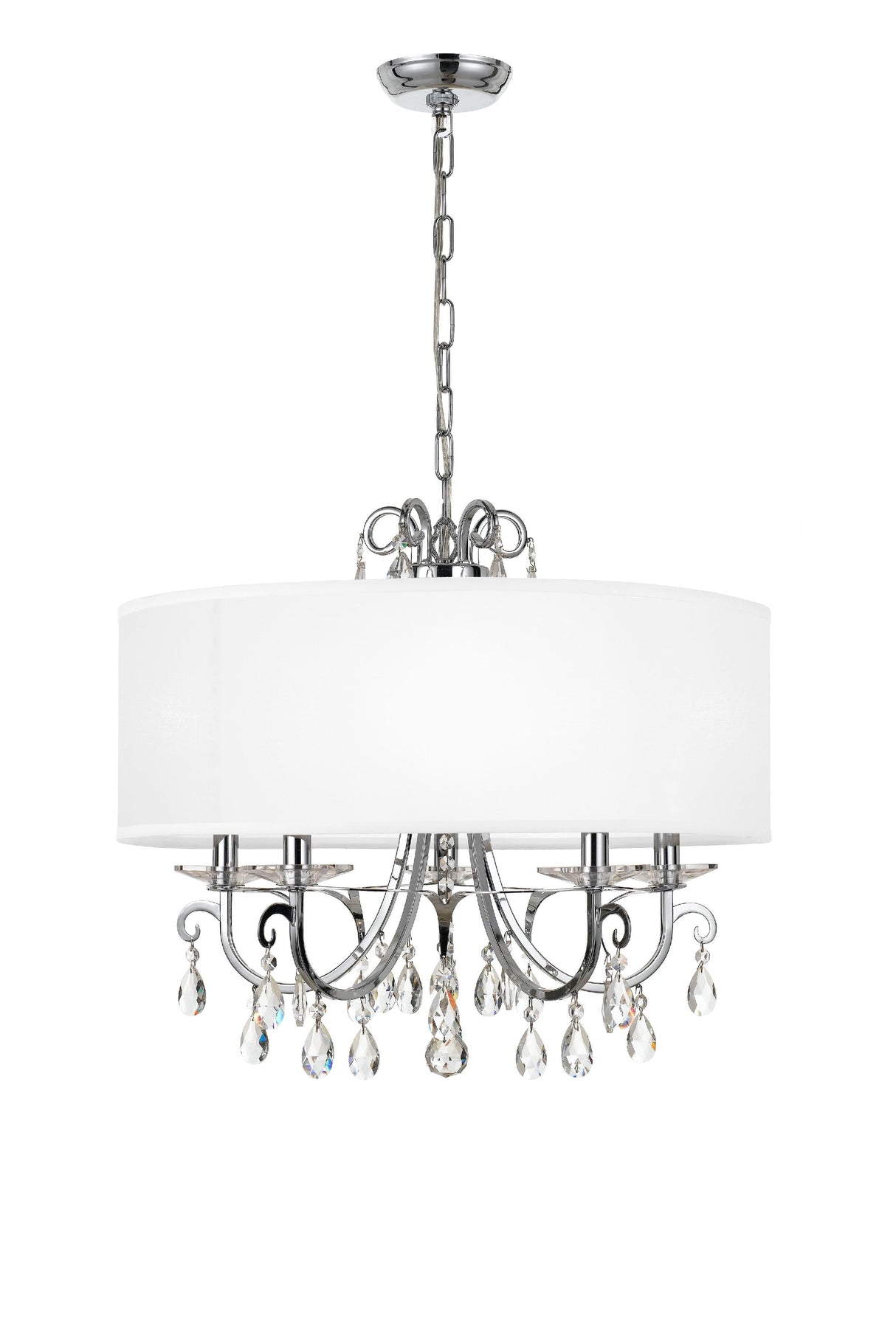 Crystorama Othello 5 Light Spectra Crystal Polished Chrome Chandelier