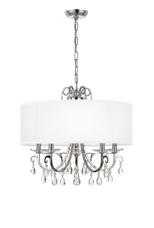 Crystorama Othello 5 Light Spectra Crystal Polished Chrome Chandelier