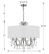 Crystorama Othello 5 Light Spectra Crystal Polished Chrome Chandelier