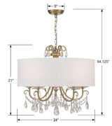 Crystorama Othello 5 Light Vibrant Gold Chandelier