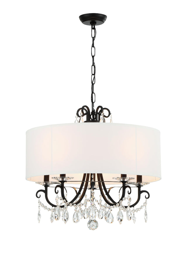 Crystorama Othello 5 Light Matte Black Chandelier