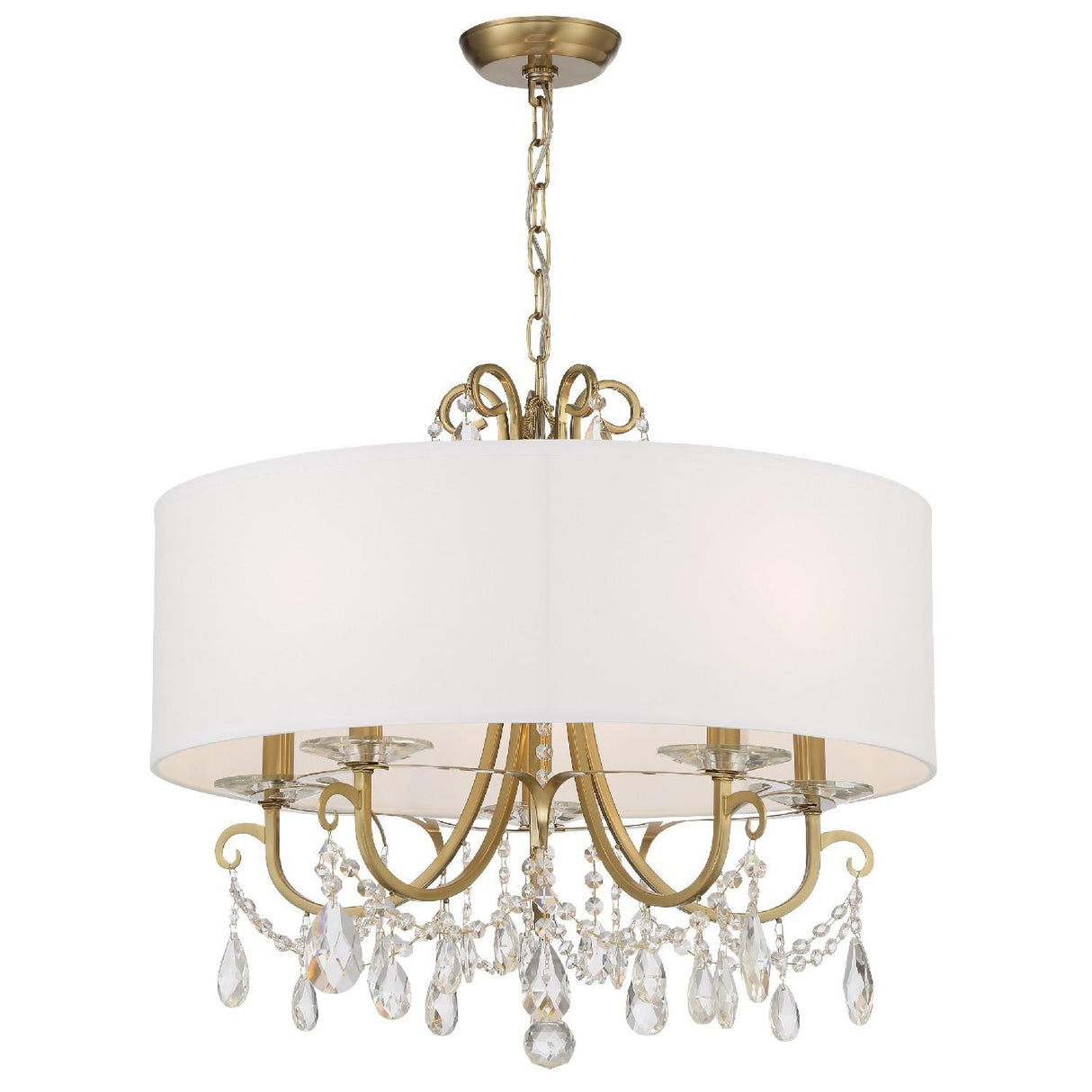 Crystorama Othello 5 Light Swarovski Strass Crystal Vibrant Gold Chandelier