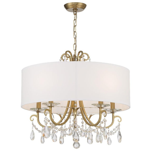 Crystorama Othello 5 Light Swarovski Strass Crystal Vibrant Gold Chandelier