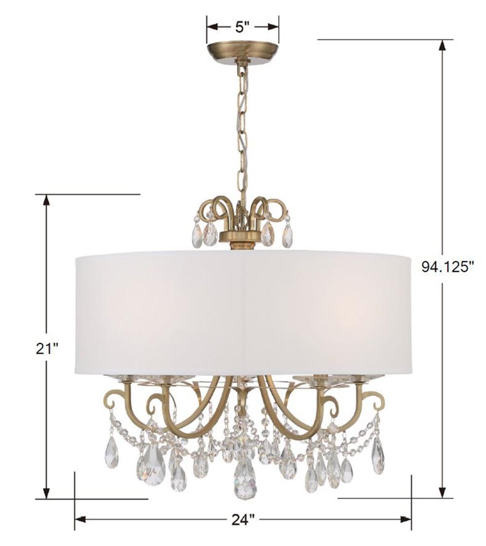 Crystorama Othello 5 Light Swarovski Strass Crystal Vibrant Gold Chandelier