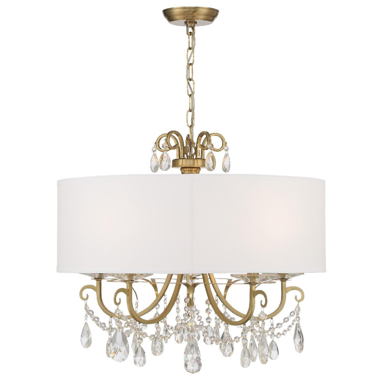 Crystorama Othello 5 Light Swarovski Strass Crystal Vibrant Gold Chandelier