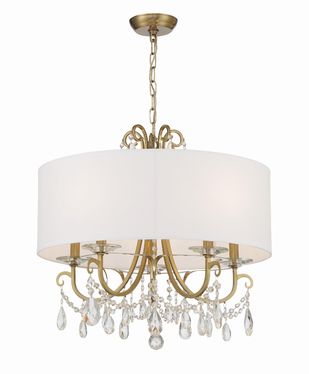 Crystorama Othello 5 Light Swarovski Strass Crystal Vibrant Gold Chandelier