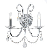 Crystorama Othello 2 Light Polished Chrome Sconce