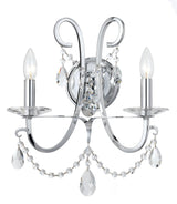 Crystorama Othello 2 Light Swarovski Strass Crystal Polished Chrome Sconce