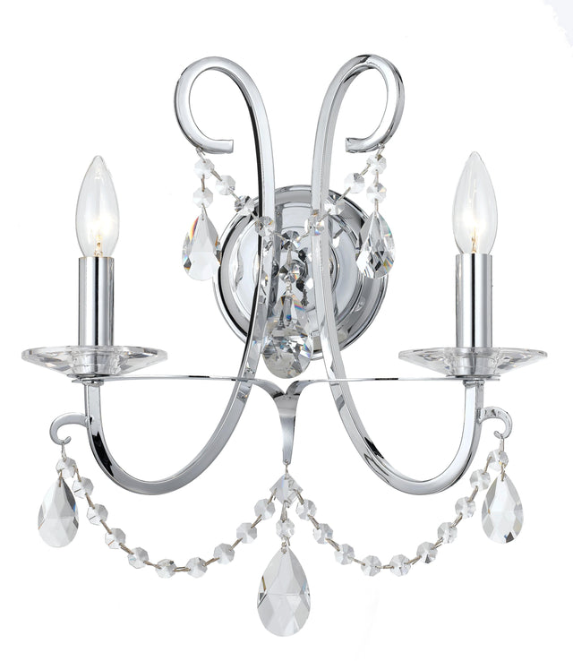 Crystorama Othello 2 Light Spectra Crystal Polished Chrome Sconce