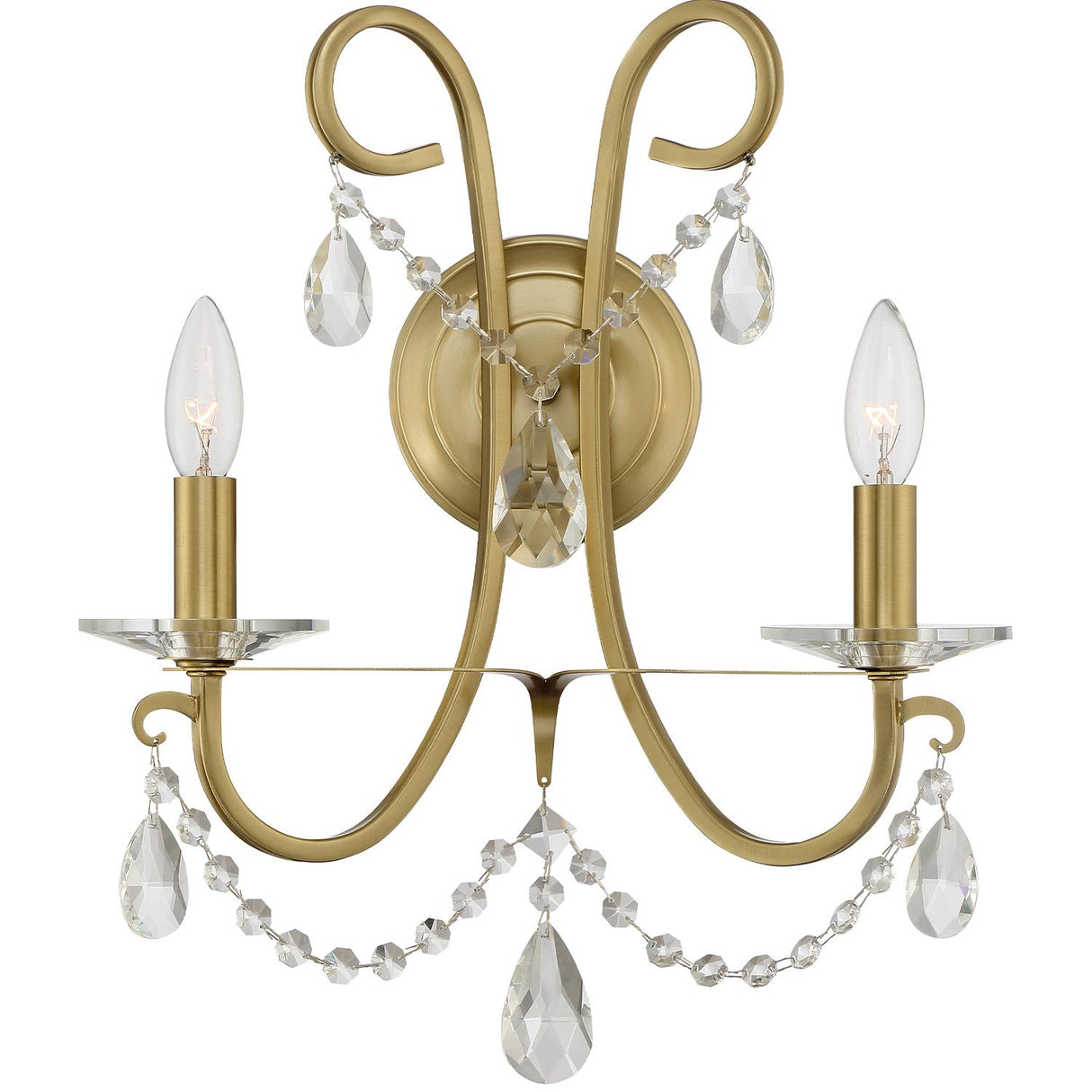 Crystorama Othello 2 Light Vibrant Gold Sconce
