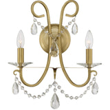 Crystorama Othello 2 Light Vibrant Gold Sconce