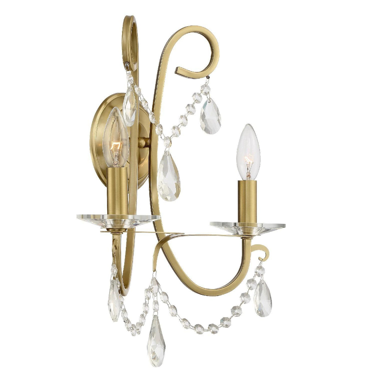 Crystorama Othello 2 Light Swarovski Strass Crystal Vibrant Gold Sconce