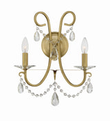 Crystorama Othello 2 Light Spectra Crystal Vibrant Gold Sconce