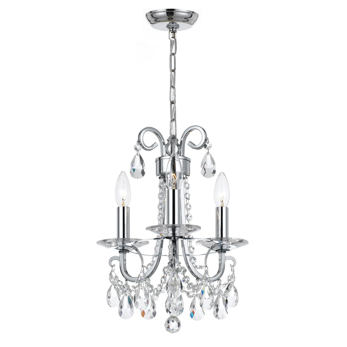 Crystorama Othello 3 Light Polished Chrome Mini Chandelier