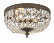 Crystorama Crystorama 2 Light Clear Italian Crystal English Bronze Flush Mount