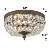 Crystorama Crystorama 2 Light Clear Italian Crystal English Bronze Flush Mount