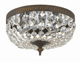 Crystorama Crystorama 2 Light Clear Italian Crystal English Bronze Flush Mount