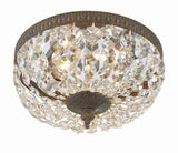 Crystorama Crystorama 2 Light Clear Italian Crystal English Bronze Flush Mount