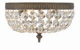 Crystorama Crystorama 2 Light Clear Italian Crystal English Bronze Flush Mount