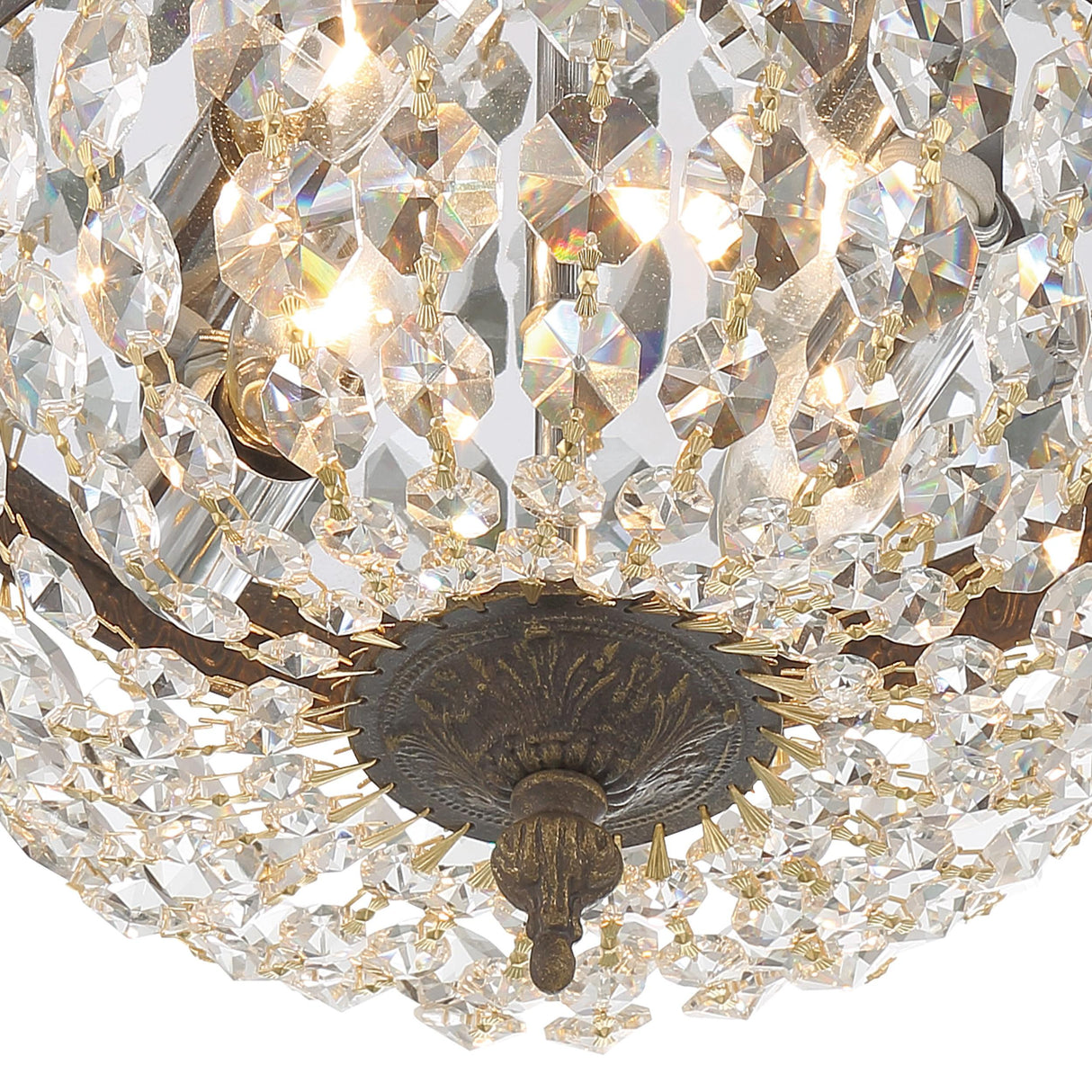 Crystorama Crystorama 2 Light Clear Italian Crystal English Bronze Flush Mount