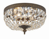 Crystorama Crystorama 2 Light Hand Cut Crystal English Bronze Flush Mount