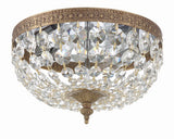 Crystorama Crystorama 2 Light Clear Italian Crystal Olde Brass Flush Mount