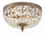 Crystorama Crystorama 2 Light Hand Cut Crystal Olde Brass Flush Mount