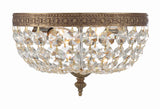 Crystorama Crystorama 2 Light Hand Cut Crystal Olde Brass Flush Mount