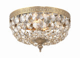 Crystorama Crystorama 2 Light Golden Teak Crystal Olde Brass Flush Mount