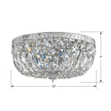 Crystorama Crystorama 3 Light Clear Italian Crystal Polished Chrome Flush Mount