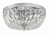 Crystorama Crystorama 3 Light Clear Italian Crystal Polished Chrome Flush Mount