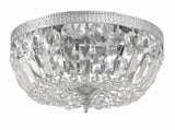 Crystorama Crystorama 3 Light Hand Cut Crystal Polished Chrome Flush Mount