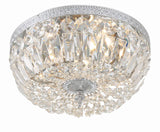 Crystorama Crystorama 3 Light Hand Cut Crystal Polished Chrome Flush Mount