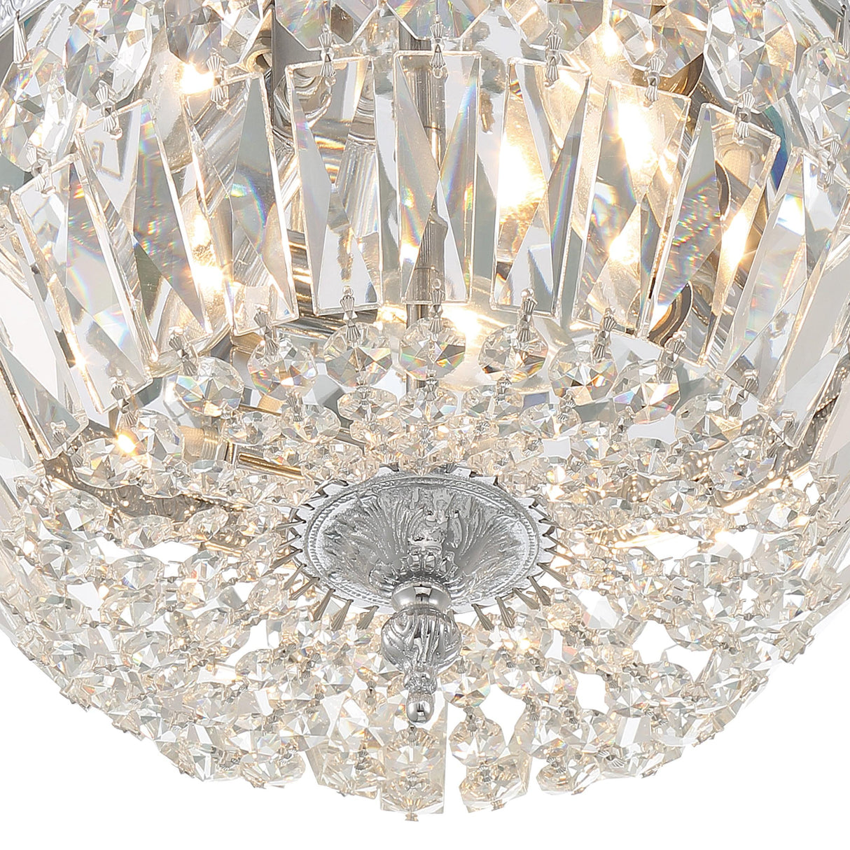 Crystorama Crystorama 3 Light Hand Cut Crystal Polished Chrome Flush Mount