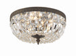 Crystorama Crystorama 3 Light Clear Italian Crystal English Bronze Flush Mount