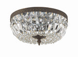 Crystorama Crystorama 3 Light Hand Cut Crystal English Bronze Flush Mount