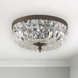 Crystorama Crystorama 3 Light Hand Cut Crystal English Bronze Flush Mount