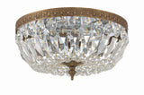 Crystorama Crystorama 3 Light Clear Italian Crystal Olde Brass Flush Mount