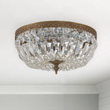 Crystorama Crystorama 3 Light Clear Italian Crystal Olde Brass Flush Mount